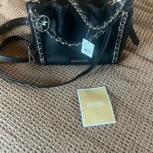 Michael Kors Black Crossbody Bag with Chain Detail